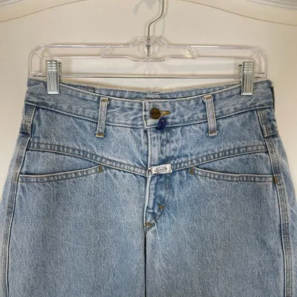 Vintage 90's Y2K Marithe Francois Girbaud Mom Jeans Acid Wash Tapered 7/8 (6) S - Picture 2 of 6